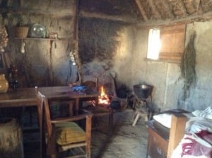 Inside an early Puritan home.