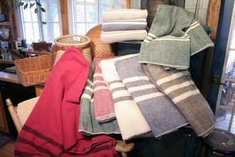 blankets on the woodstove