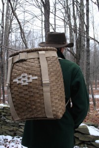 Tall Adirondack Pack Basket W/ Canvas Straps